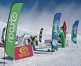Einsatz von Champion Flags (Large) bei einer Skiveranstaltung