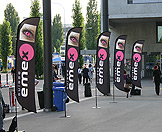 Champion Flags (Medium) bei einer schweizer Marketingmesse