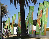 Einsatz von Double Tension Flags (Large) beim Supradyn Beach Volleyball Turnier